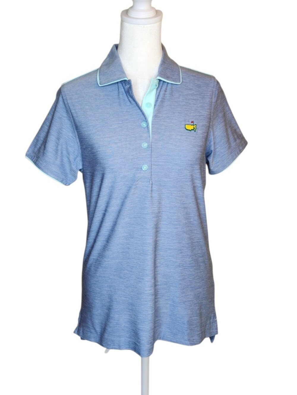NEW Magnolia Lane Masters Heathered Blue Golf Polo Size Small